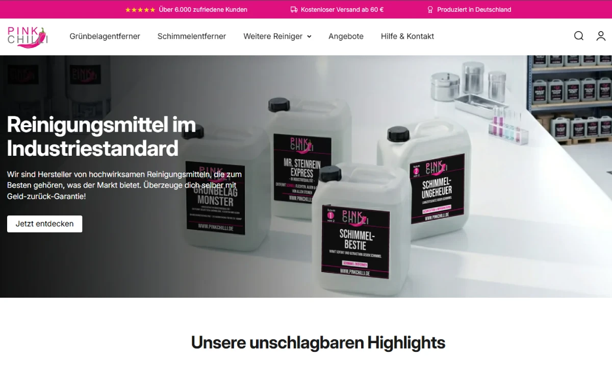 Website nach der Überarbeitung
